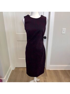 Escada Sleeveless Dark Purple Midi Dress